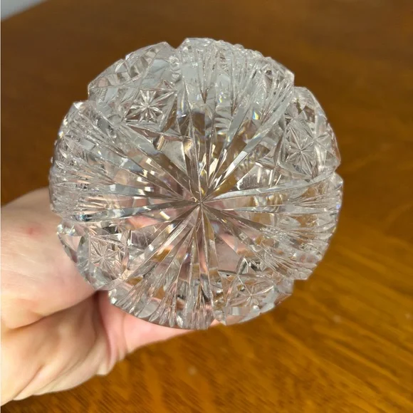 Antique Cut Glass Cruet with Handle & Stopper Etched Glass Decor Delicate Chip - Picture 11 of 14